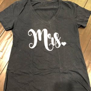 Navy blue Mrs vneck shirt
